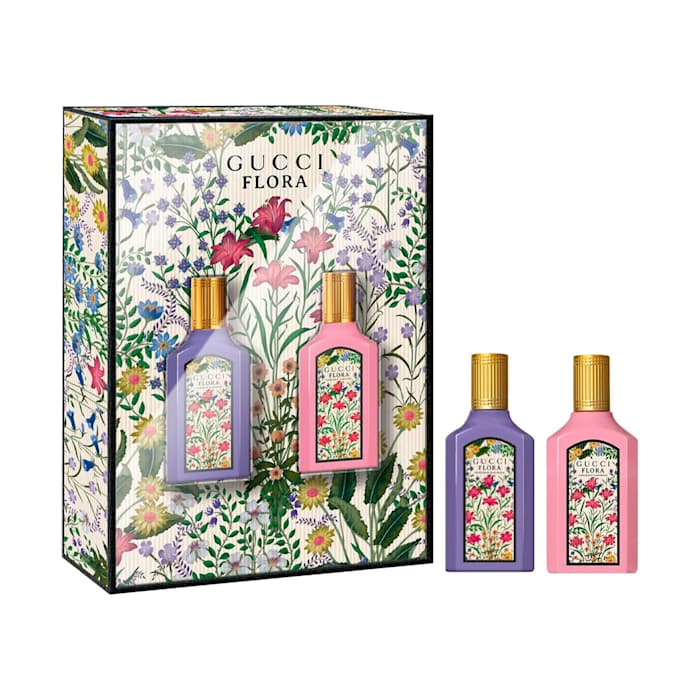 One of the best perfume gift sets for women who love all things beauty, the Gucci Mini Gorgeous Gardenia and Gorgeous Magnolia Perfume Set available now at Sephora